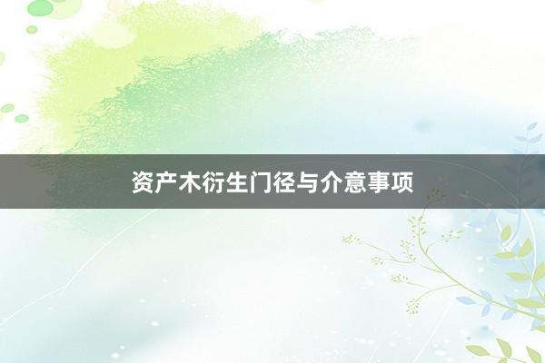 资产木衍生门径与介意事项
